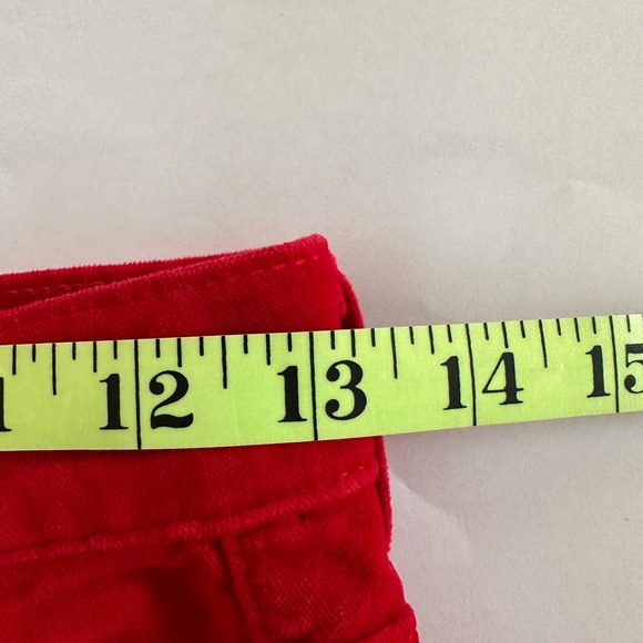 RE/DONE, RE/DONE Originals Velvet Crop Kick Flare Jeans In Red, Size 25 - Picture 7 of 10